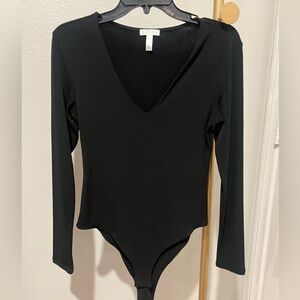Leith Black V-Neck Bodysuit